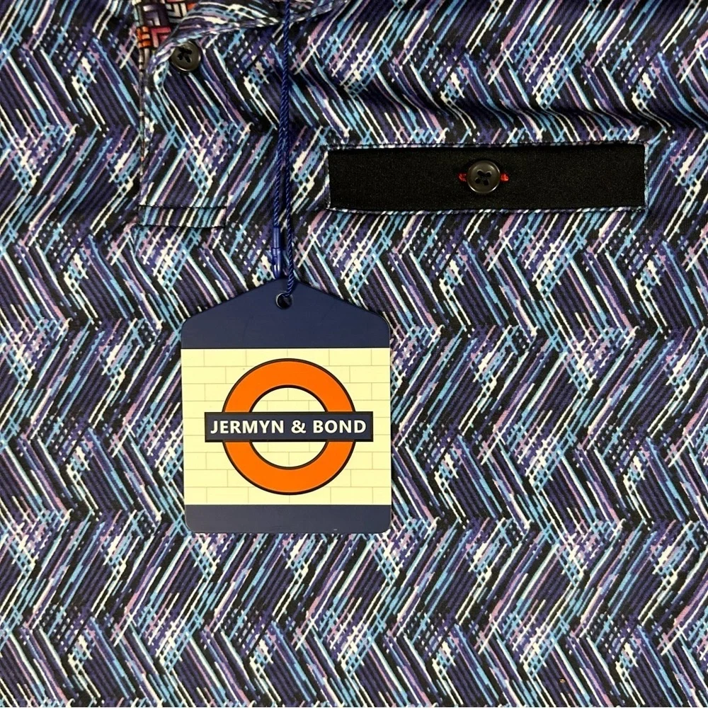 Jermyn & Bond Men's Button Down Short Sleeve Polo Shirt Purple Small NWT New - Picture 6 of 6